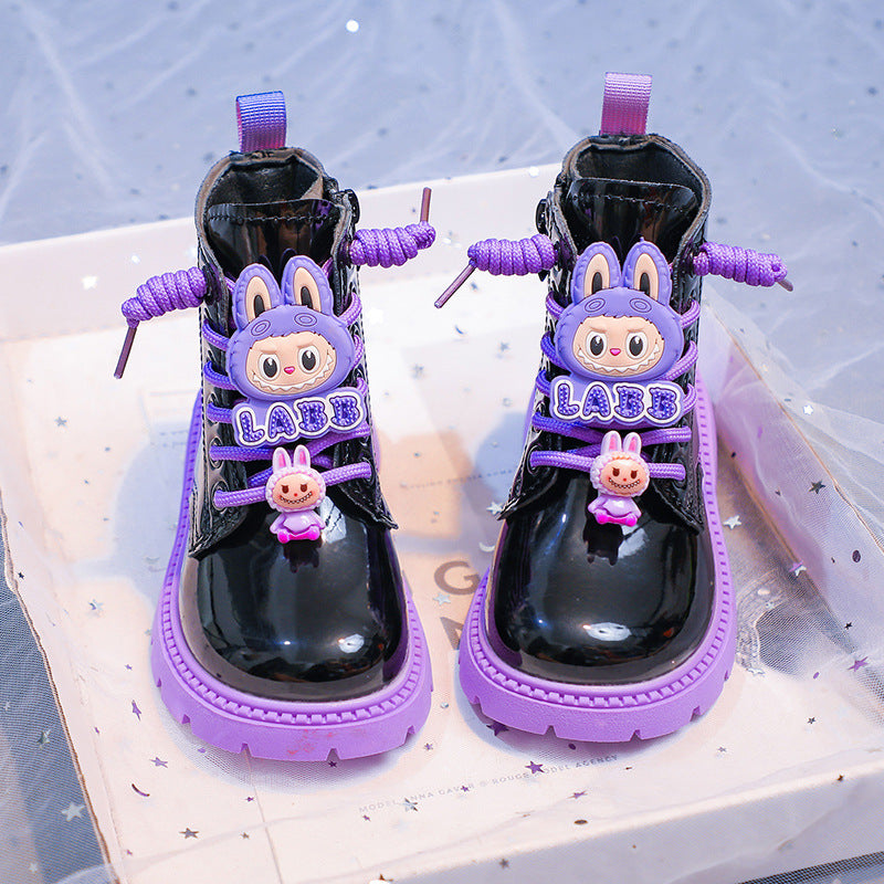 Girls Princess Martin Boots - Kids Leather Ankle Boots