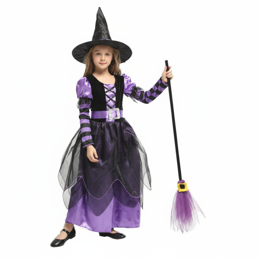 Kids Witch Princess Costume Set for Halloween & School Play