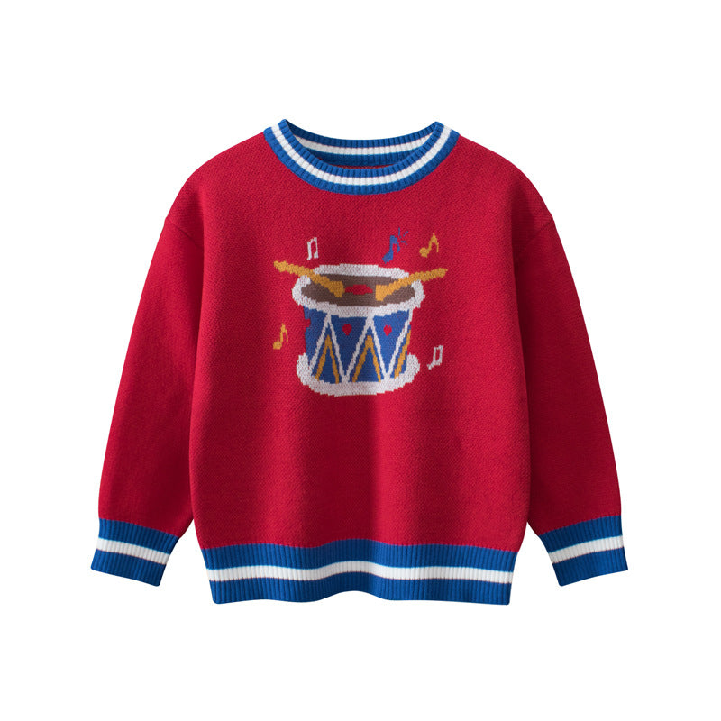 Children's Christmas Holiday Red Knit Sweater
