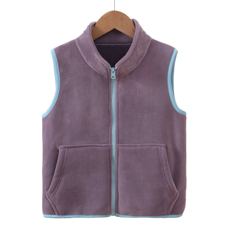 Kids Vest Autumn Winter Fleece Lined Thick Boys Girls Sherpa Fleece Vest