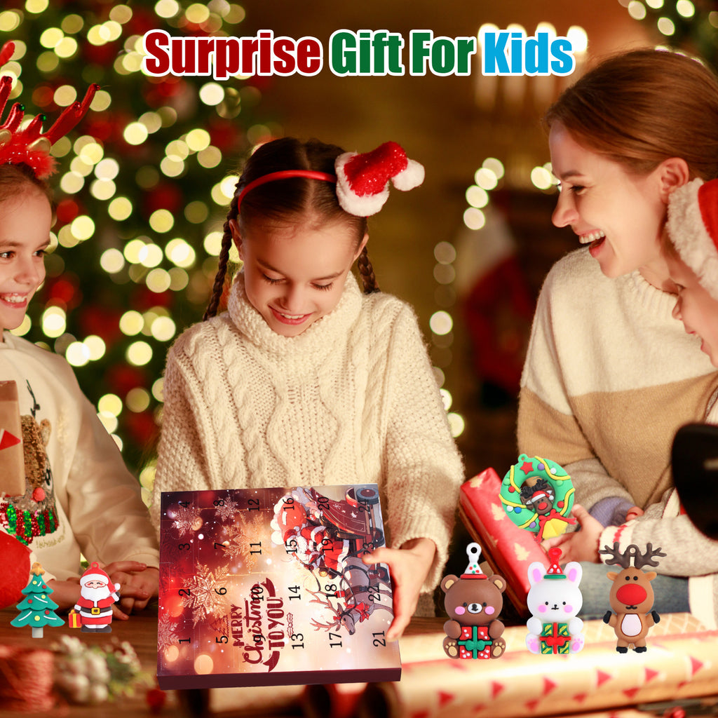 Weihnachts-Adventskalender mit Überraschungsfiguren in der Box