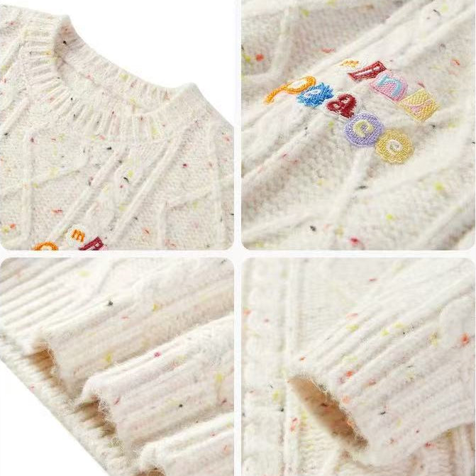 Girls Colorful Polka Dot Fashion Thick Wool Sweater