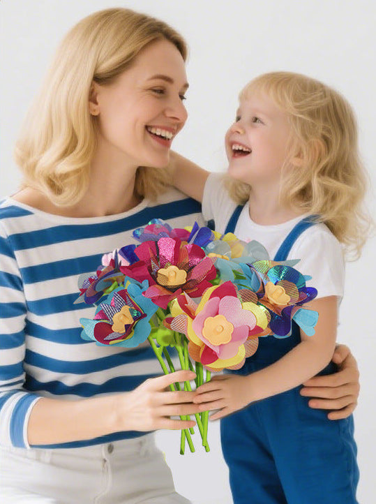 Handgefertigter Blumenstrauß aus Stoff, Blumenpresse Spielzeug für Kinder