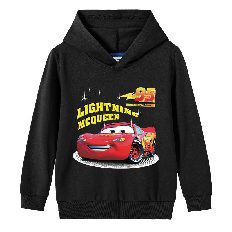 Boys Cars Hooded Sweatshirt Kids Baby Pullover Top