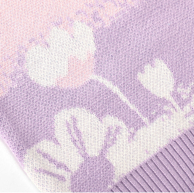 Girls Gradient Color Warm Pullover Sweater