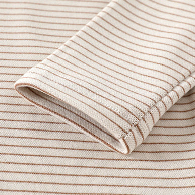 Kids Striped Mock Neck Thermal Long Sleeve T-Shirt