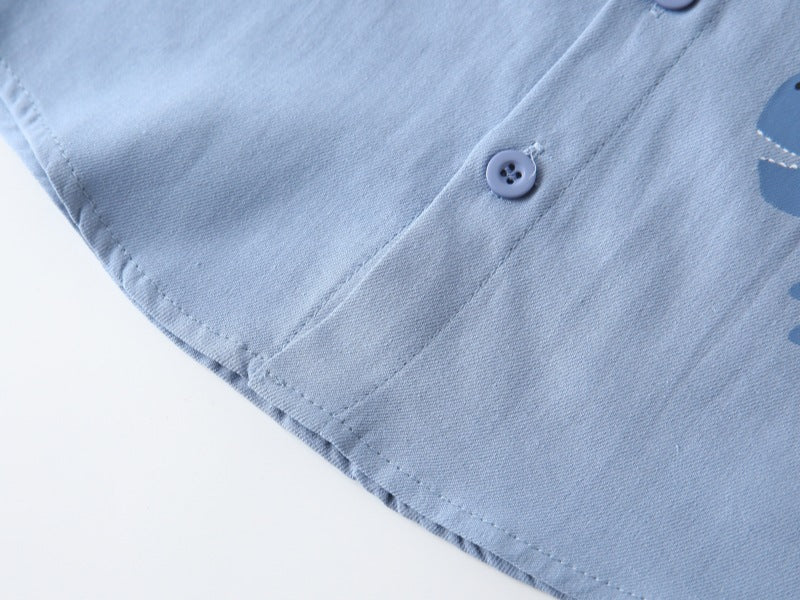 Camisa informal de manga corta con diseño de dinosaurio para niño