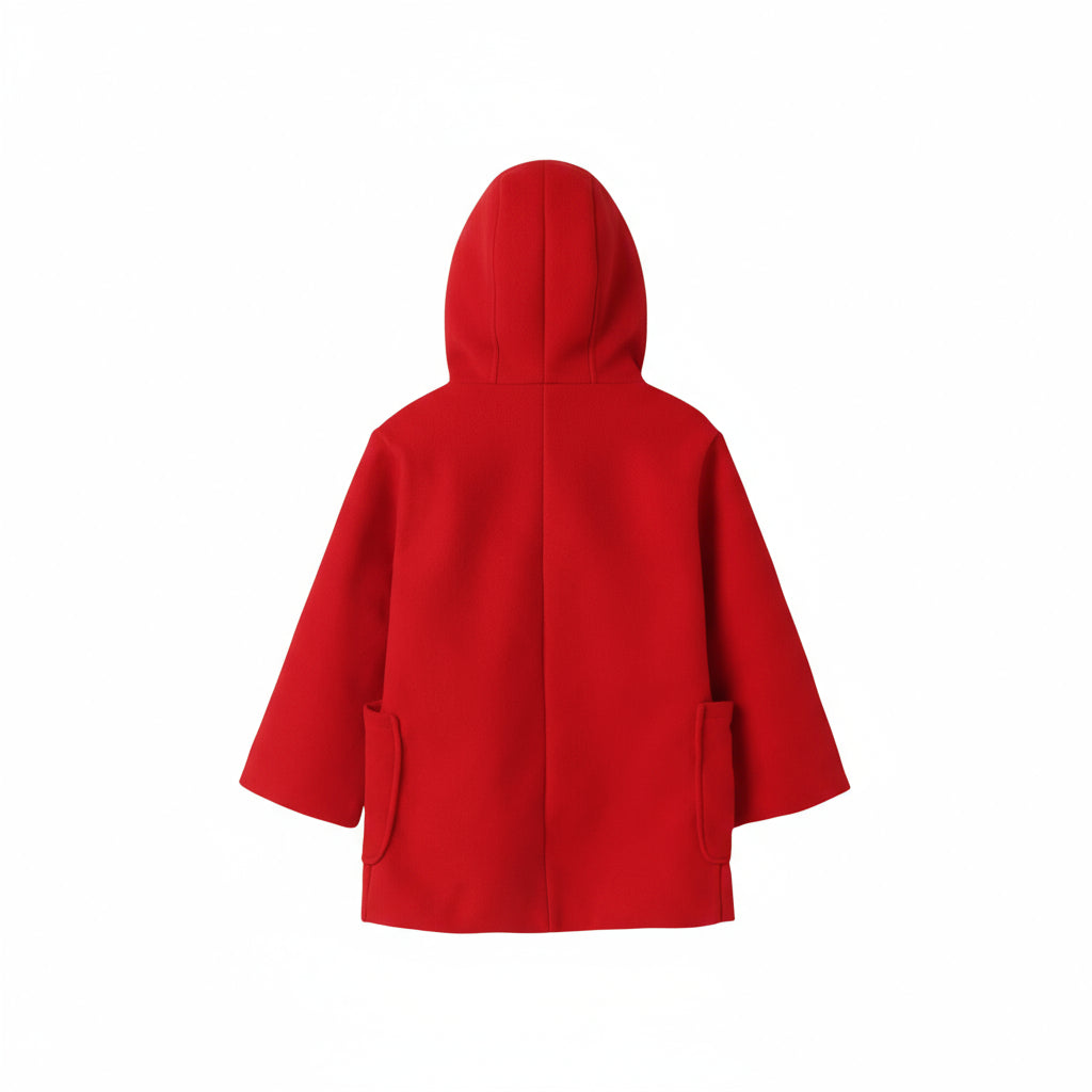 Girls Warm Double Breasted Wool Coat with Hood