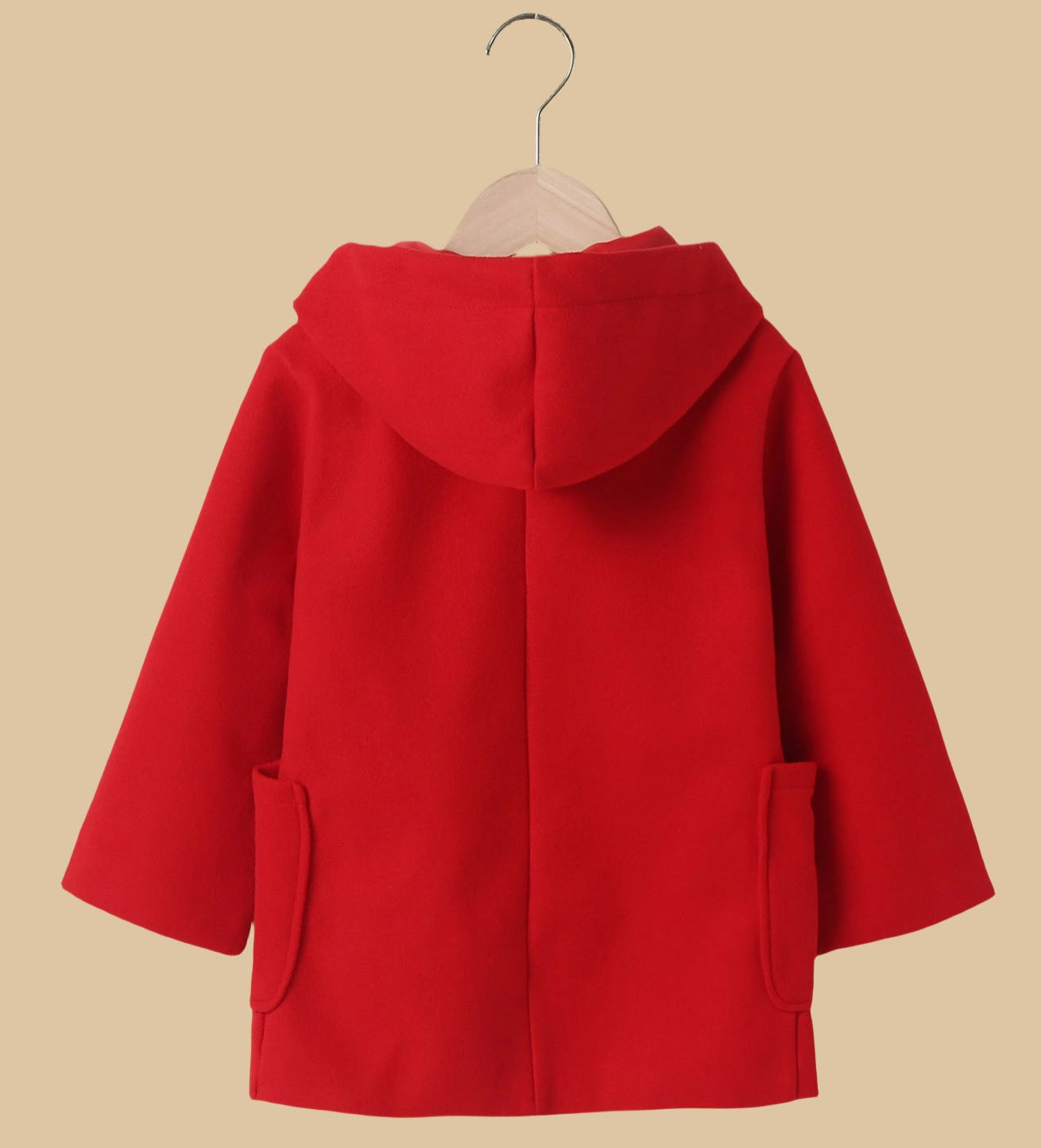 Girls Warm Double Breasted Wool Coat with Hood