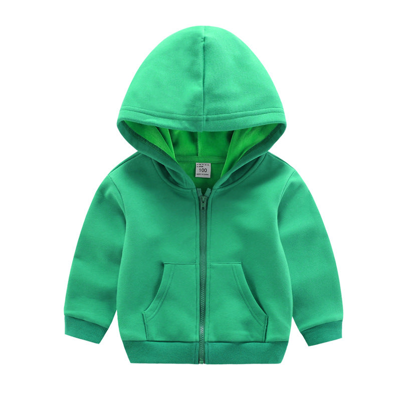 Autumn Winter New Zip Hooded Boys Girls Clothing Kids Fleece Hoodi