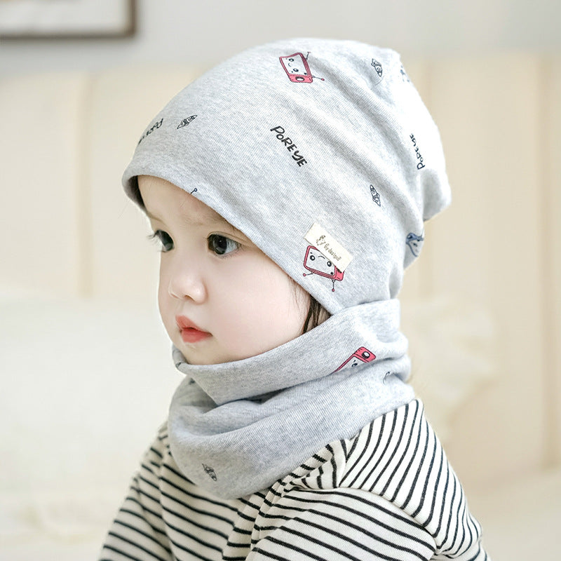 Conjunto de gorro y calentador de cuello a prueba de viento para niños