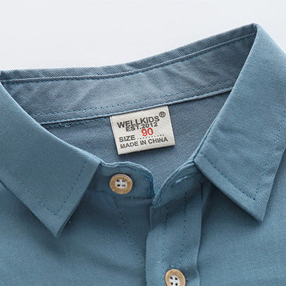 Boys’ Casual Candy Color Long Sleeve Cotton Shirt