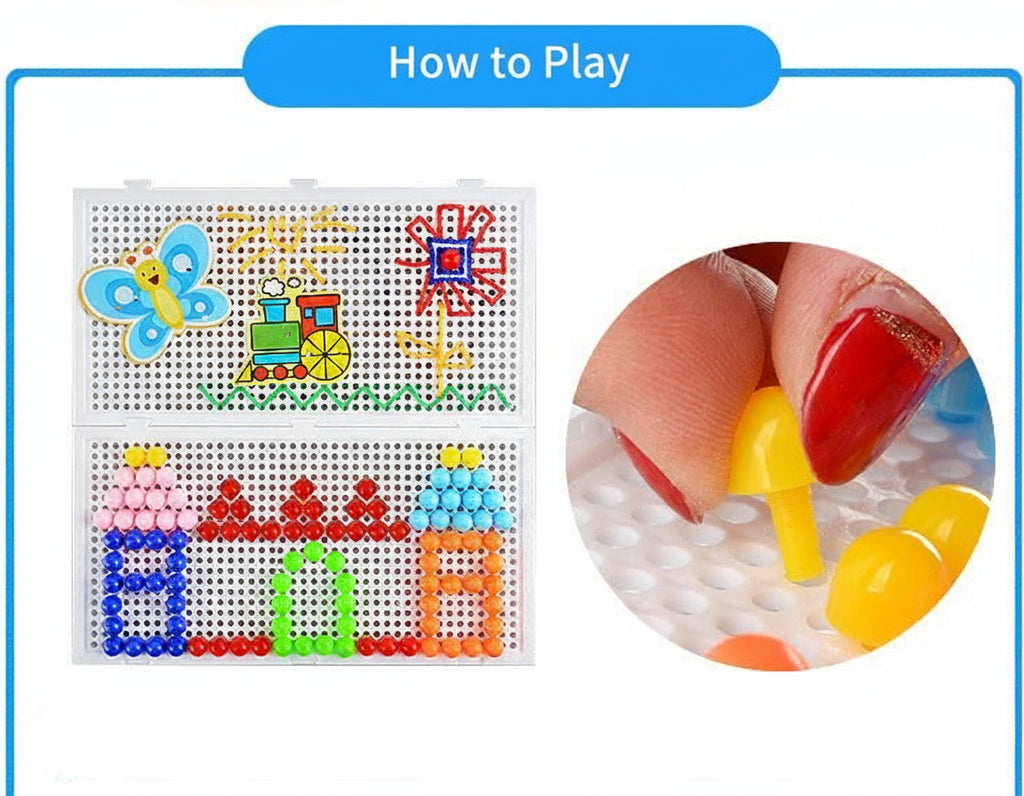 Kids Mushroom Peg Puzzle Board