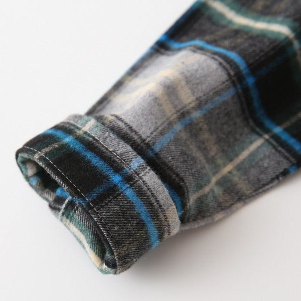 Boys Hooded Patchwork Plaid Pocket Long Sleeve Shirt Jacket