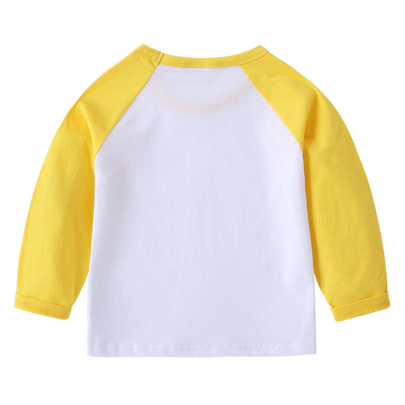Children's T-Shirt Round Neck Cartoon Long Sleeve Top Base Layer