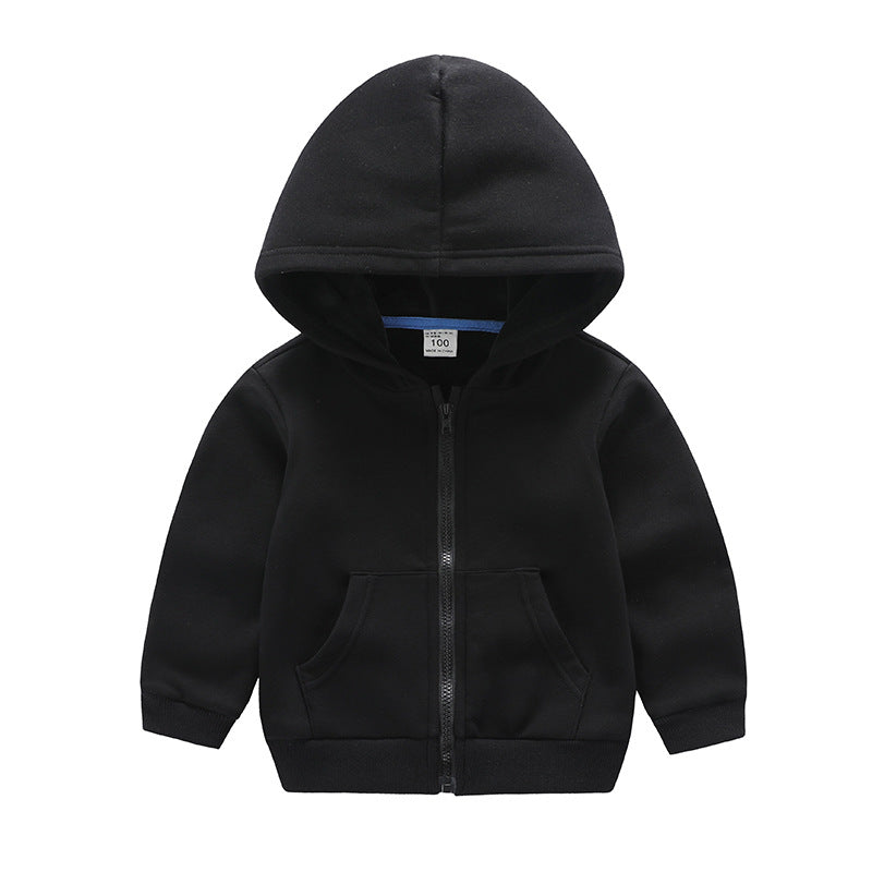 Autumn Winter New Zip Hooded Boys Girls Clothing Kids Fleece Hoodi