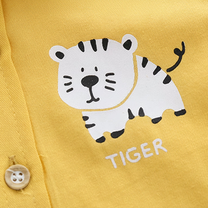 Boys’ Casual Cute Cartoon Long Sleeve Shirt