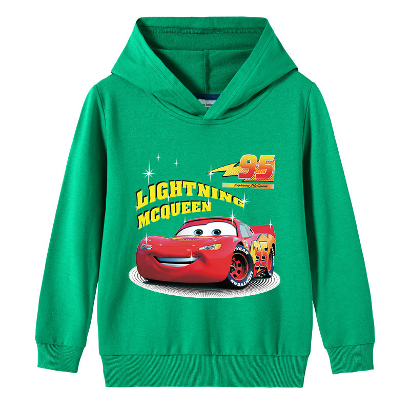 Boys Cars Hooded Sweatshirt Kids Baby Pullover Top