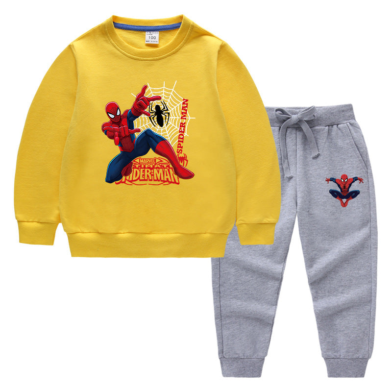 Children's Hoodie and Pants Cartoon Two-Piece Set Baby Cotton Long Sleeve Outfit