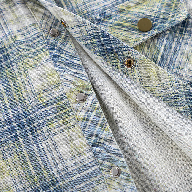 Boys’ Plaid Cotton Casual Collared Long Sleeve Shirt