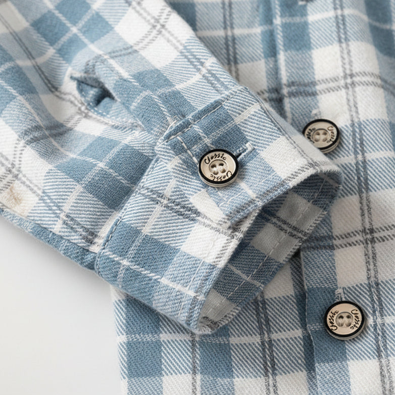 Boys Hooded Plaid Long Sleeve Shirt Jacket