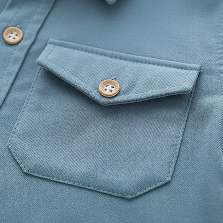 Boys’ Casual Candy Color Long Sleeve Cotton Shirt