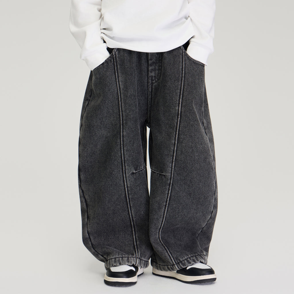 Boys Thick Warm Casual Soft Denim Jeans