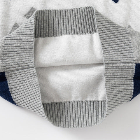 Boys Snowy Mountain Bear Thick Warm Sweater