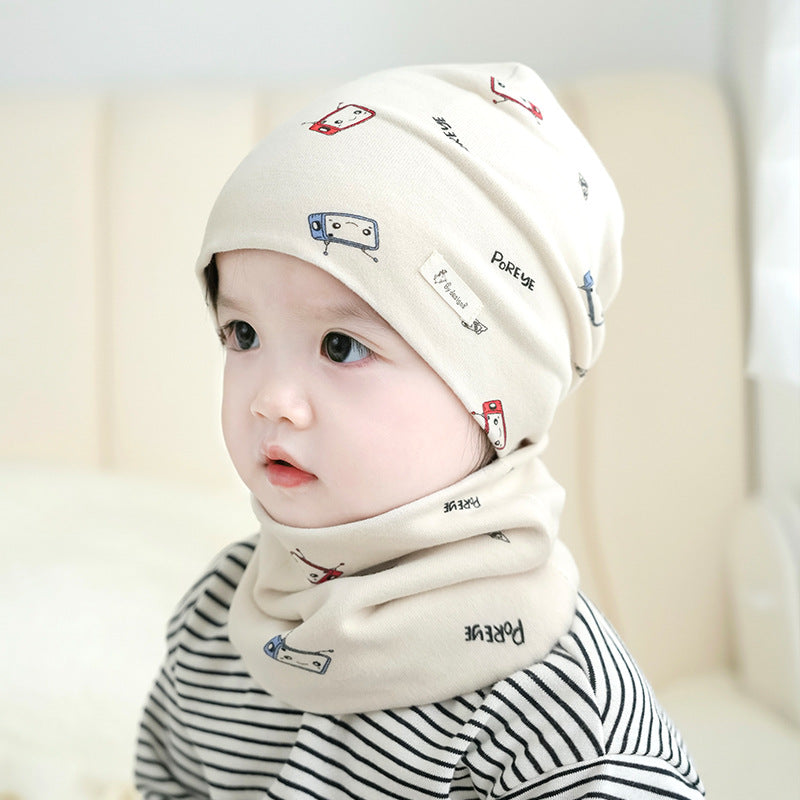 Conjunto de gorro y calentador de cuello a prueba de viento para niños