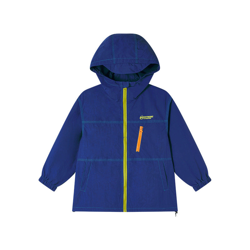Kids Windbreaker Hooded Jacket Outdoor Autumn Boys Girls Coat