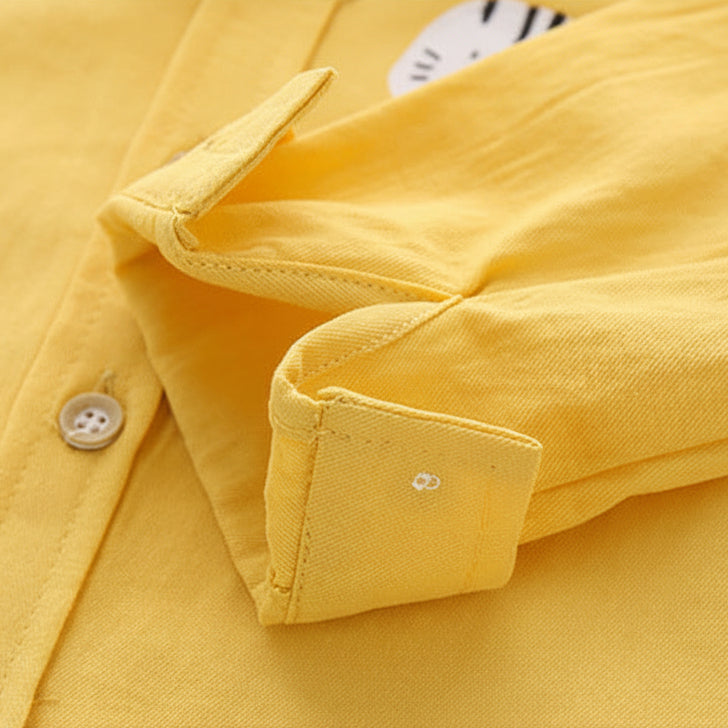 Boys’ Casual Cute Cartoon Long Sleeve Shirt