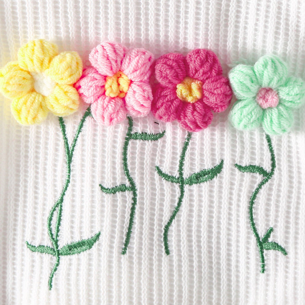 Boutique Girls’ Elegant Floral Pullover Top with Skirt and Beret – 3-Piece Designer Set