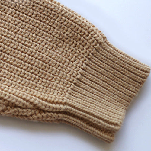 Suéter de punto con cuello redondo suave para bebé y niño pequeño