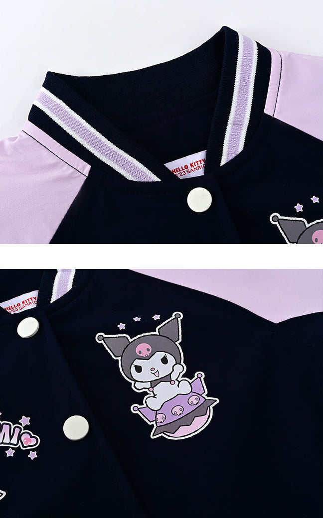Girls Kuromi Collaboration Baseball Jacket