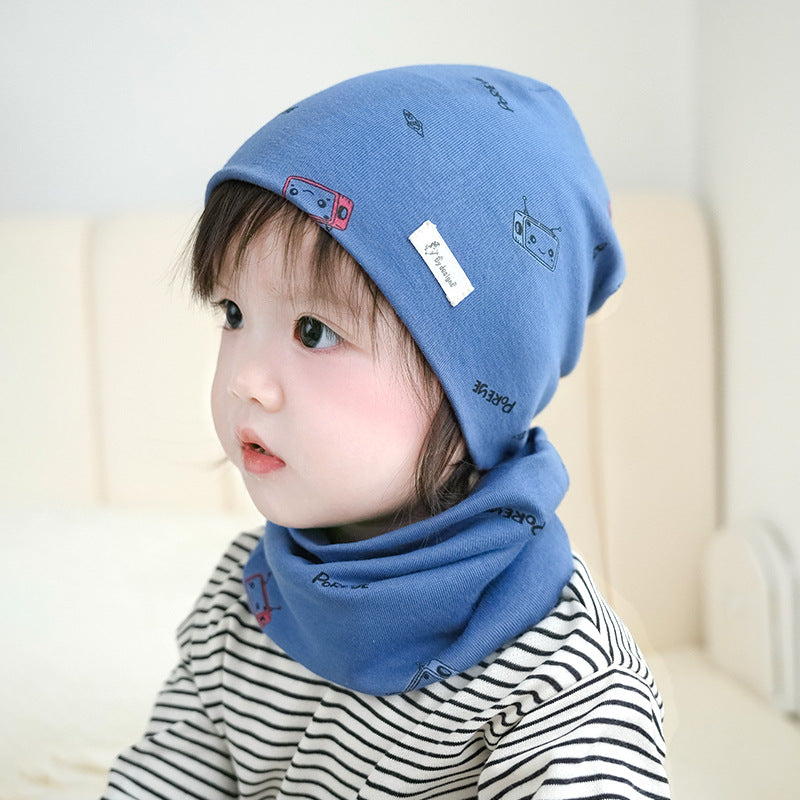 Conjunto de gorro y calentador de cuello a prueba de viento para niños