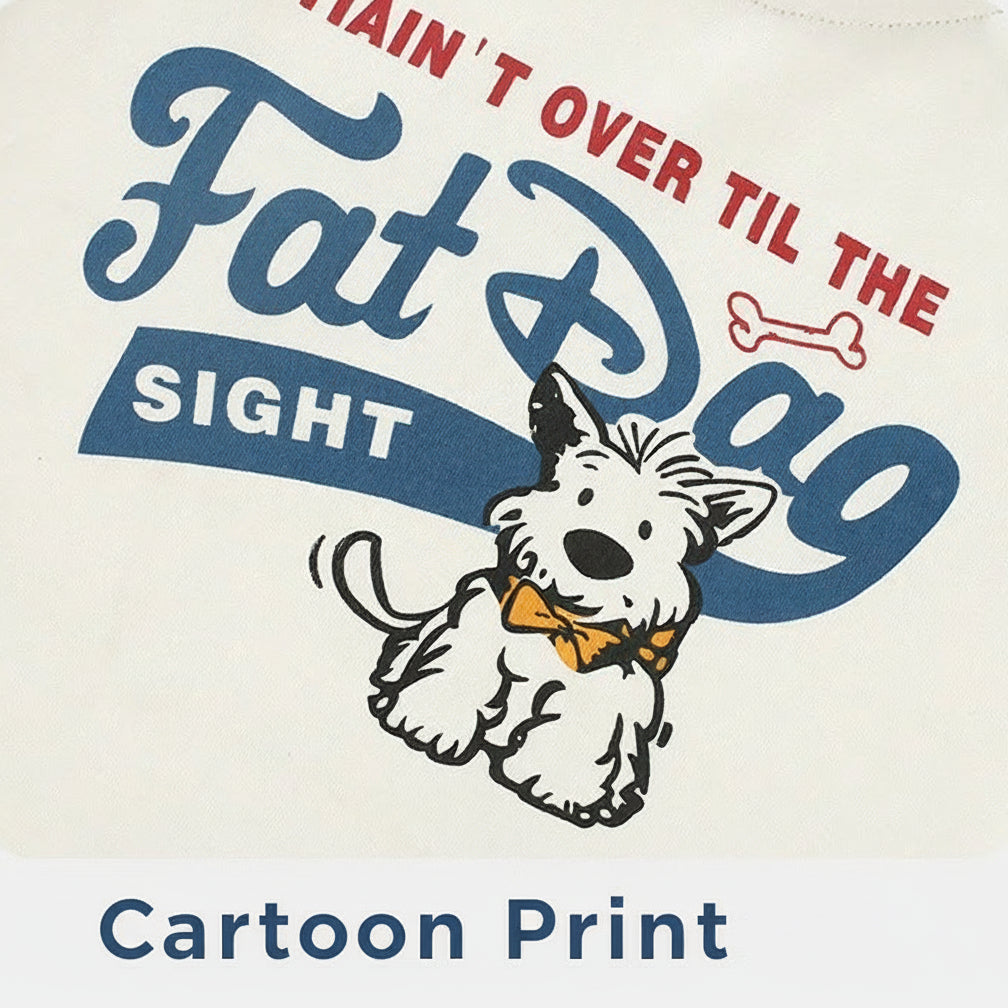 Boys Color Block Raglan Sleeve Cotton Long Sleeve T-Shirt with Dog Print