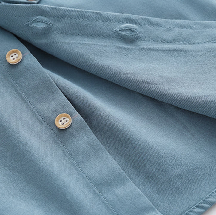 Boys’ Casual Candy Color Long Sleeve Cotton Shirt