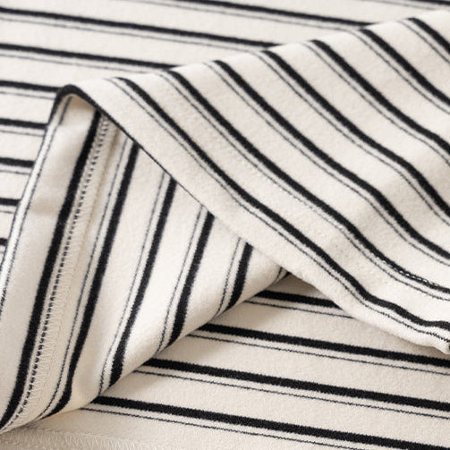 Boys Striped Mock Neck Fleece Long Sleeve T-Shirt