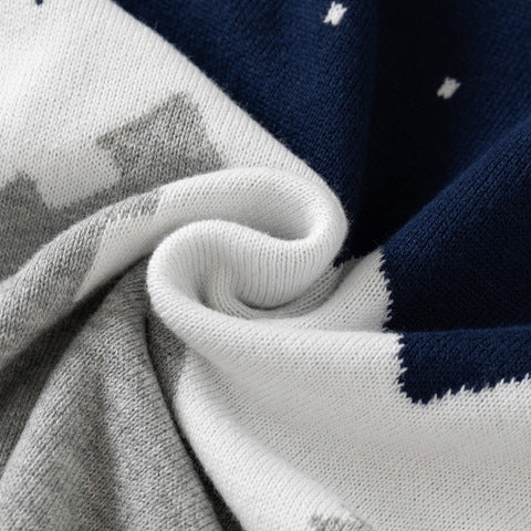 Boys Snowy Mountain Bear Thick Warm Sweater