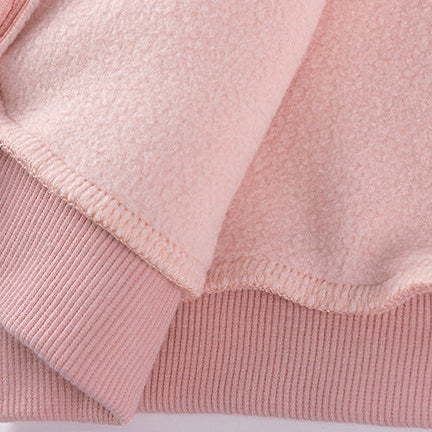 Mädchen Fleecegefütterte Kapuzenjacke mit niedlichem Hasenmotiv