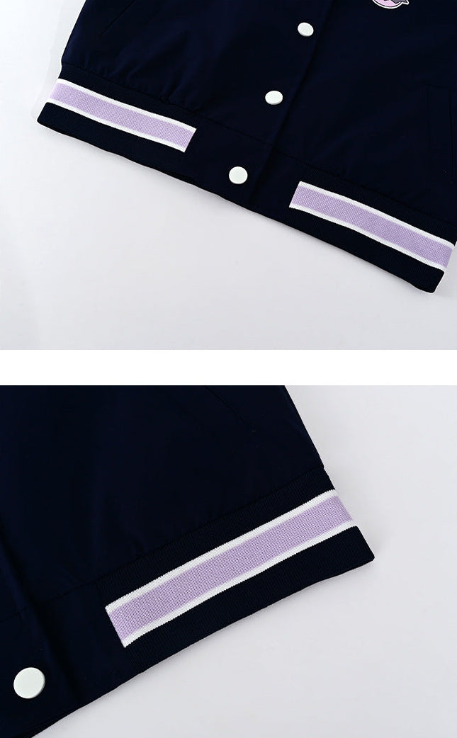 Girls Kuromi Collaboration Baseball Jacket