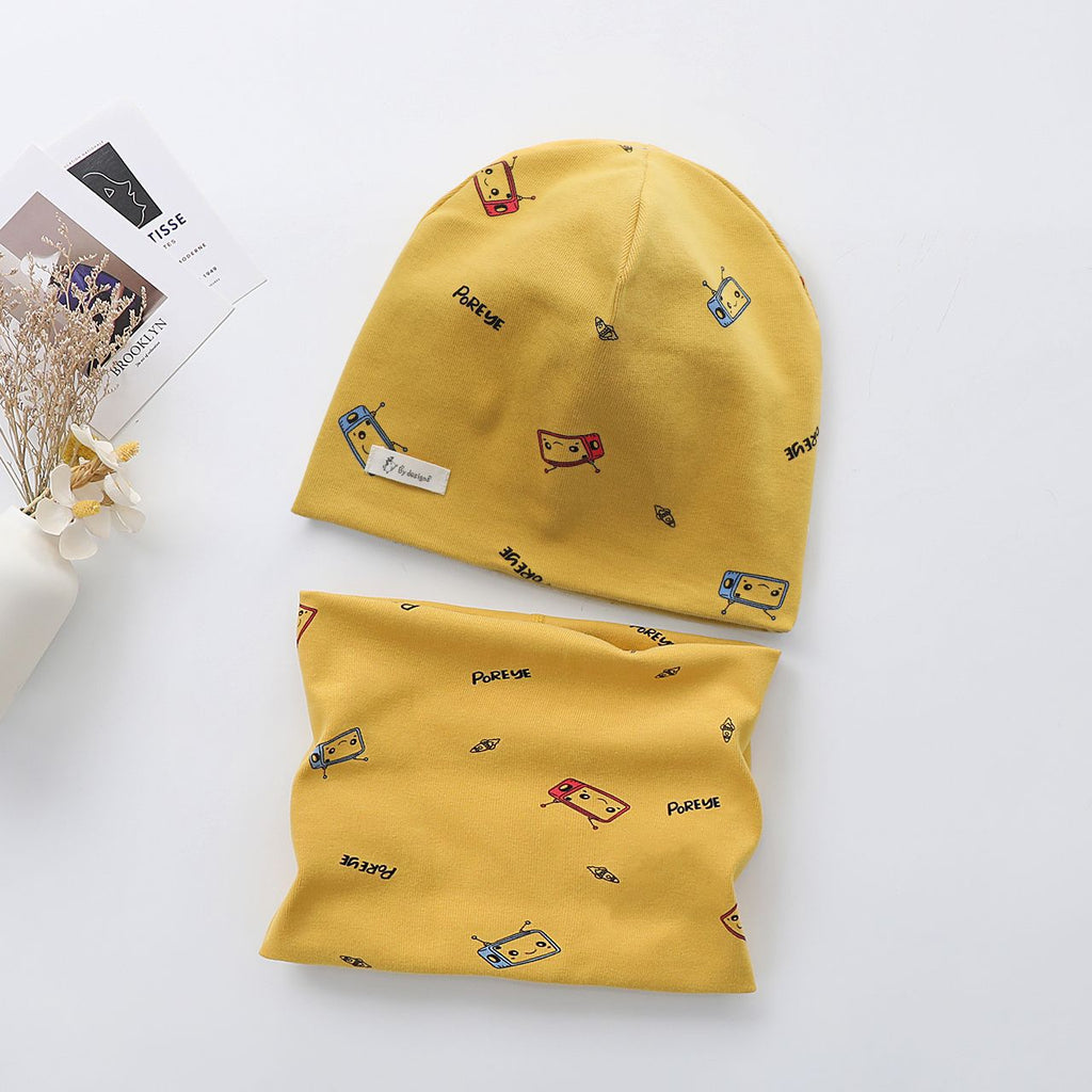 Kids Windproof Warm Hat Neck Warmer Set