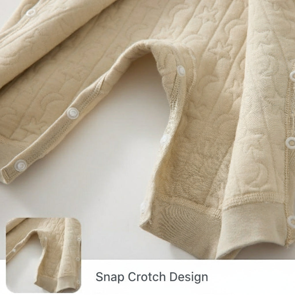 Mameluco acolchado de algodón para bebé con gorro