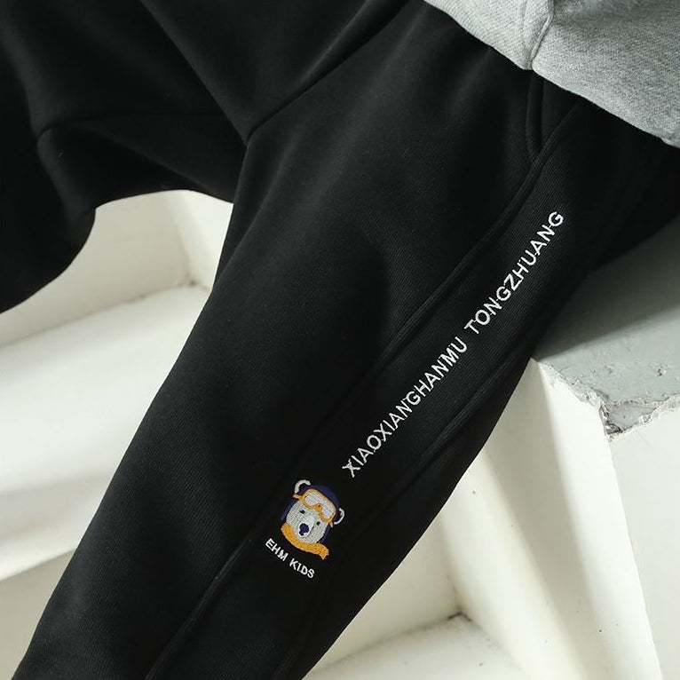 Boys’ Embroidered Bear Sweatpants