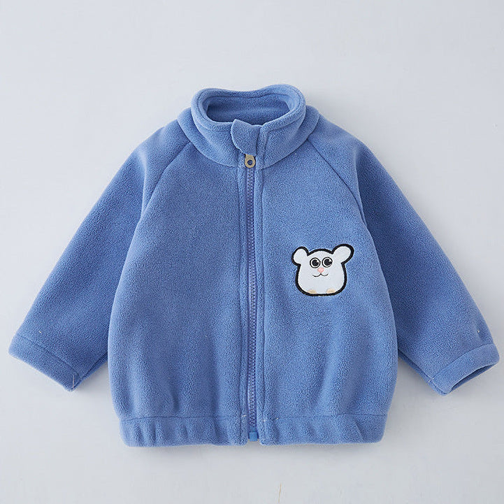 Warme Fleecejacke mit Cartoon-Motiv für Kinder