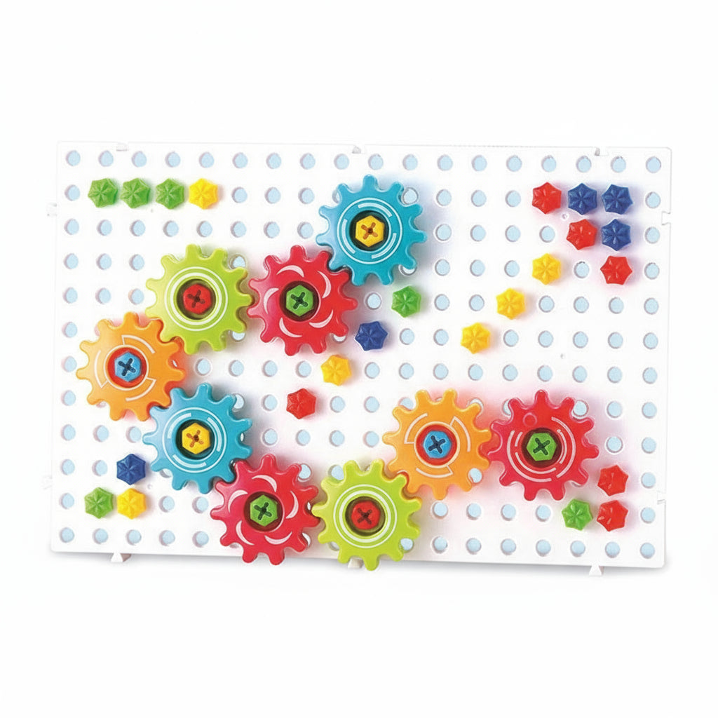 Kids 3D DIY Electric Drill Puzzle Gear Board