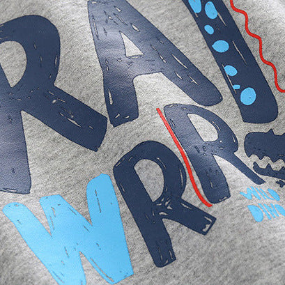 Boys’ Cartoon Monster Print Fleece-Lined Warm Long Sleeve Sweatshirt