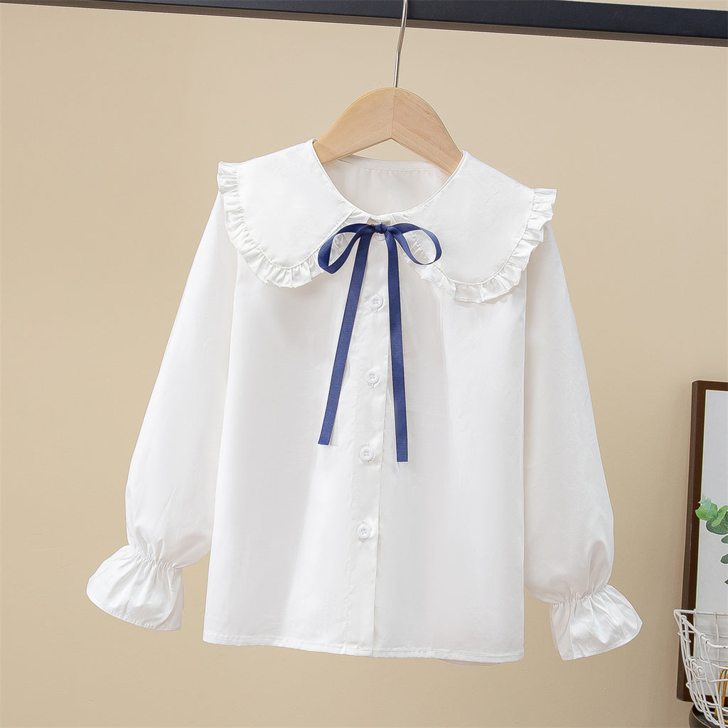 Chemise Décontractée à Manches Longues en Coton pour Filles