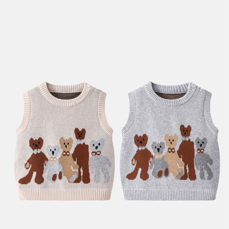 Baby Toddler Cartoon Knit Casual Vest