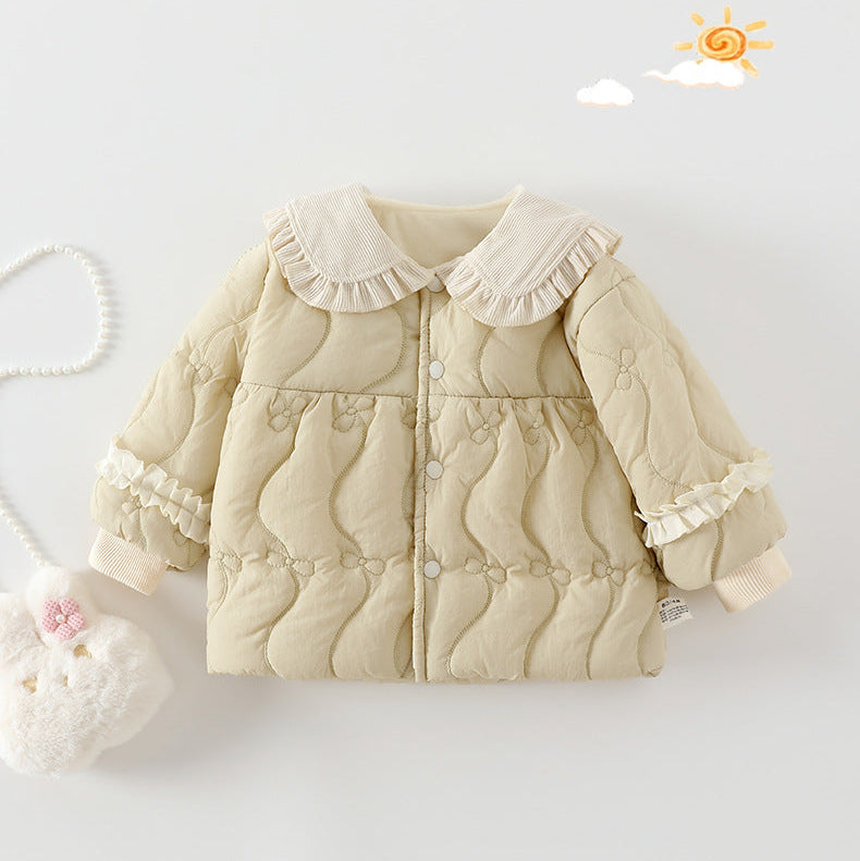 Girls Fleece Lined Thick Warm Casual Padded Jacket